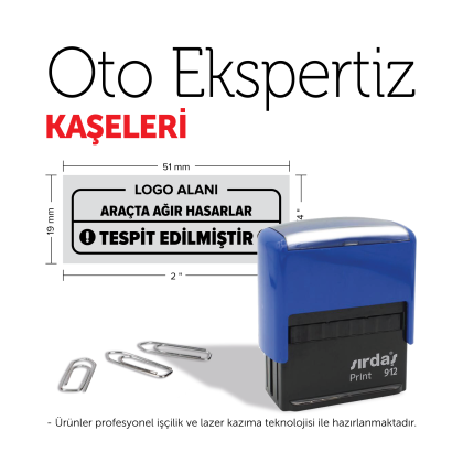 Oto Ekspertiz Kaşeleri - Sırdaş 912 - 19x51 mm