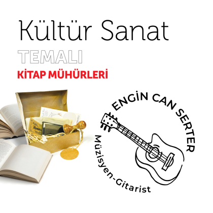 Gitarlı Kültür Sanat Kitap Mührü / MMSAN-005