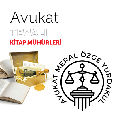 Sütun Üstü Terazili Avukat Kitap Mührü / MMAVK-004