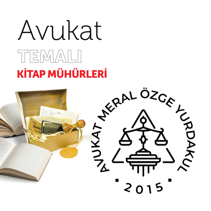 Sütun Üstü Terazili Avukat Kitap Mührü / MMAVK-005