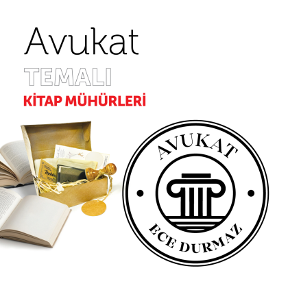 Sütunlu Avukat Kitap Mührü / MMAVK-025