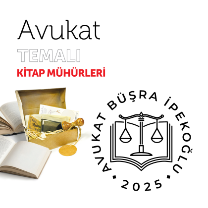 Kitap ve Terazili Avukat Kitap Mührü / MMAVK-028