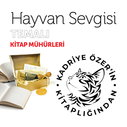 Sevimli Kedi Hayvan Sevgisi Kitap Mührü / MMHAY-006