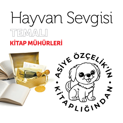 Sevimli Köpekcik Hayvan Sevgisi Kitap Mührü / MMHAY-007