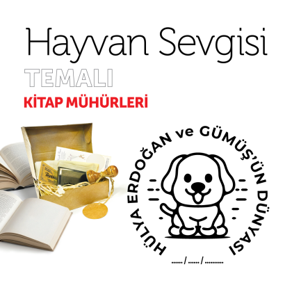 Sevimli Köpekcik Hayvan Sevgisi Kitap Mührü / MMHAY-008