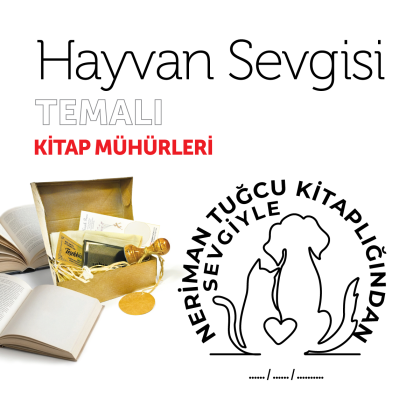 Kedili Köpekli Hayvan Sevgisi Kitap Mührü / MMHAY-013