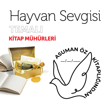 Güvercinli Hayvan Sevgisi Kitap Mührü / MMHAY-017