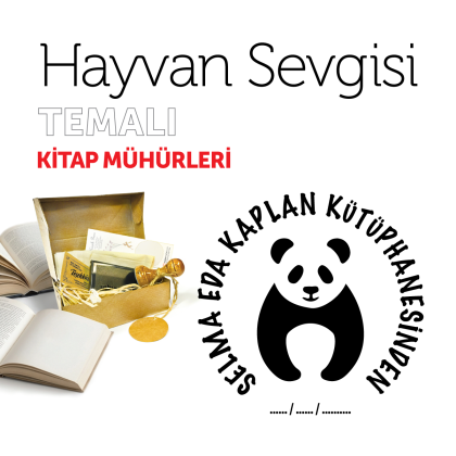 Pandalı Hayvan Sevgisi Kitap Mührü / MMHAY-024