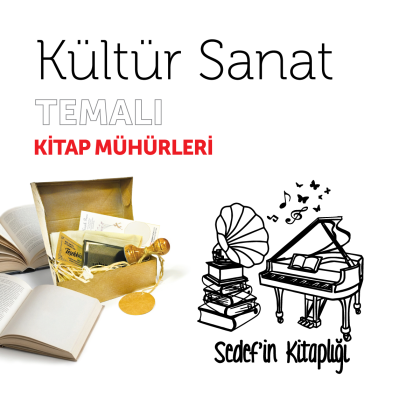 Gramafon Piyano Kültür Sanat Kitap Mührü / MMSAN-022